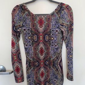 Mini dress with beautiful pattern size S